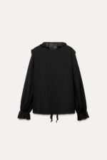CREPE RUFFLE SHIRT