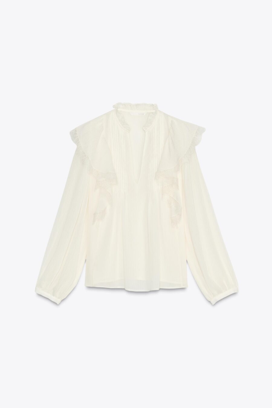 LACE RUFFLE BLOUSE