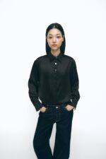 SATIN SHIRT WITH GOLD BUTTONS