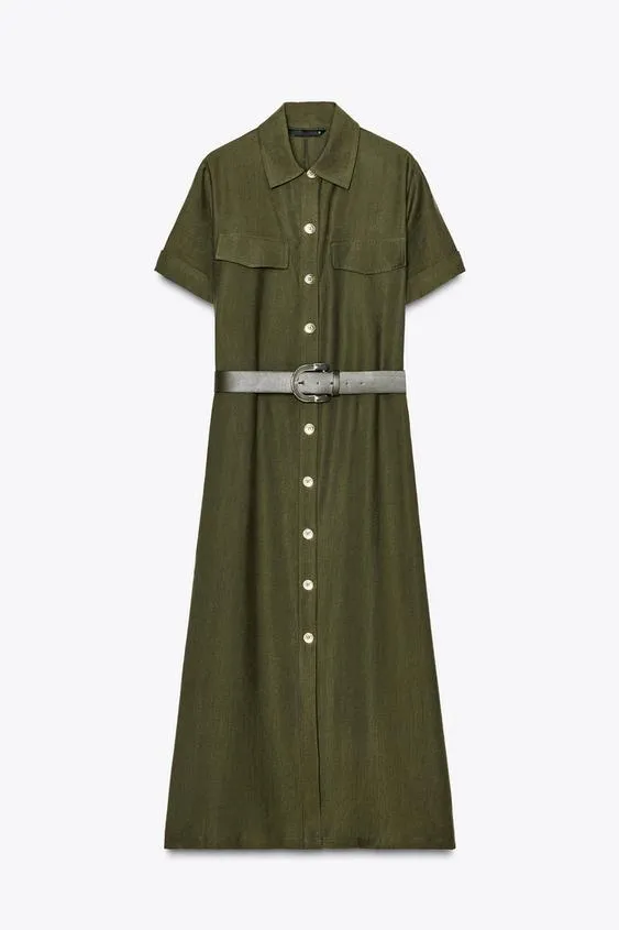 MIDI DRESS WITH BELT