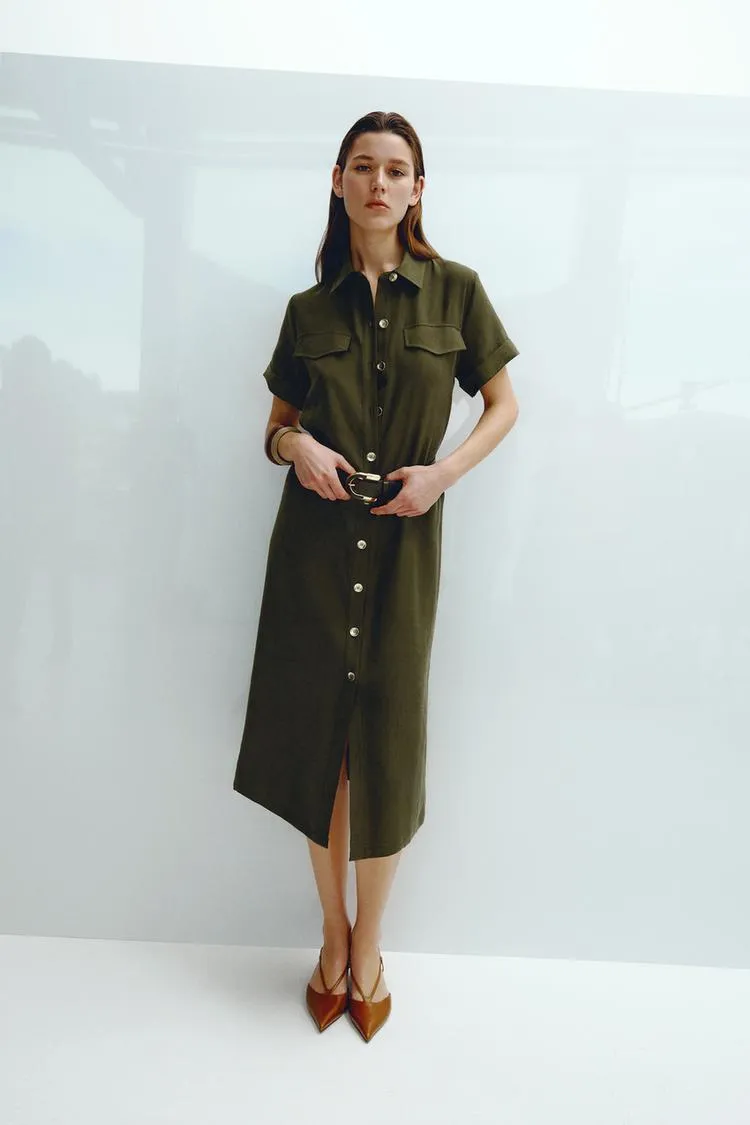 MIDI DRESS WITH BELT