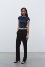 STRAIGHT FIT TROUSERS WITH BELT