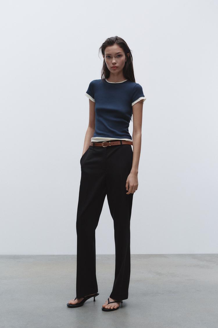 STRAIGHT FIT TROUSERS WITH BELT