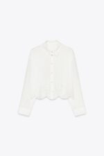 CROPPED SHIRT WITH CUTWORK EMBROIDERY
