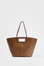 MAXI TOPSTITCHED TOTE BAG