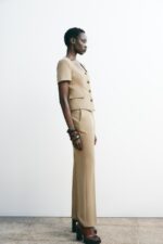 SHORT SLEEVE BLAZER WITH SHOULDER PADS