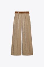 SATIN WIDE-LEG TROUSERS WITH BELT
