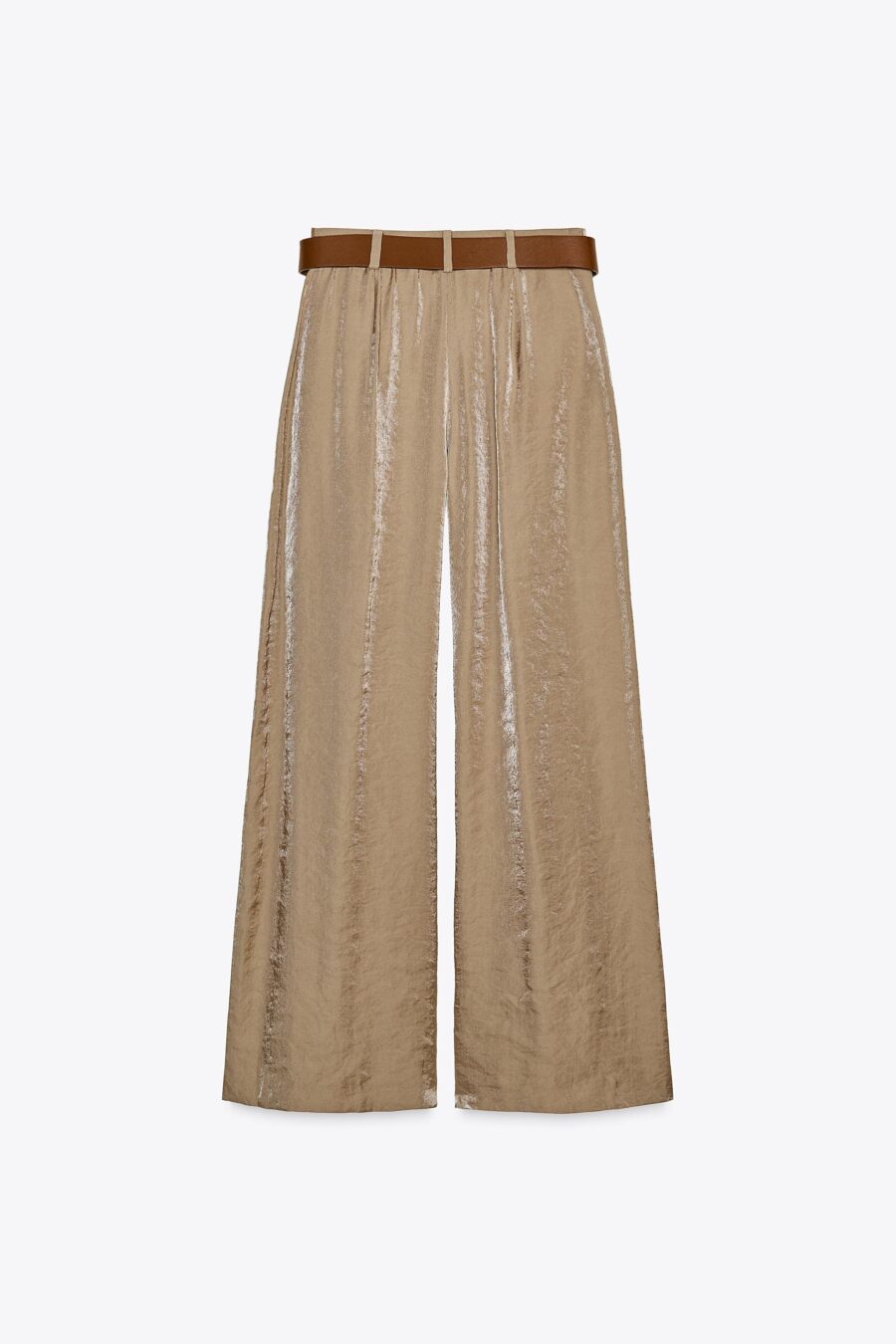 SATIN WIDE-LEG TROUSERS WITH BELT