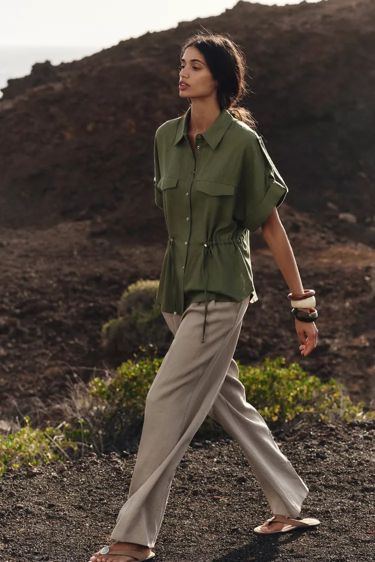 LINEN SAFARI SHIRT