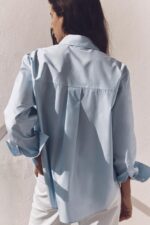 POPLIN SHIRT WITH CONTRASTING BUTTONS