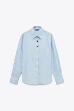 POPLIN SHIRT WITH CONTRASTING BUTTONS