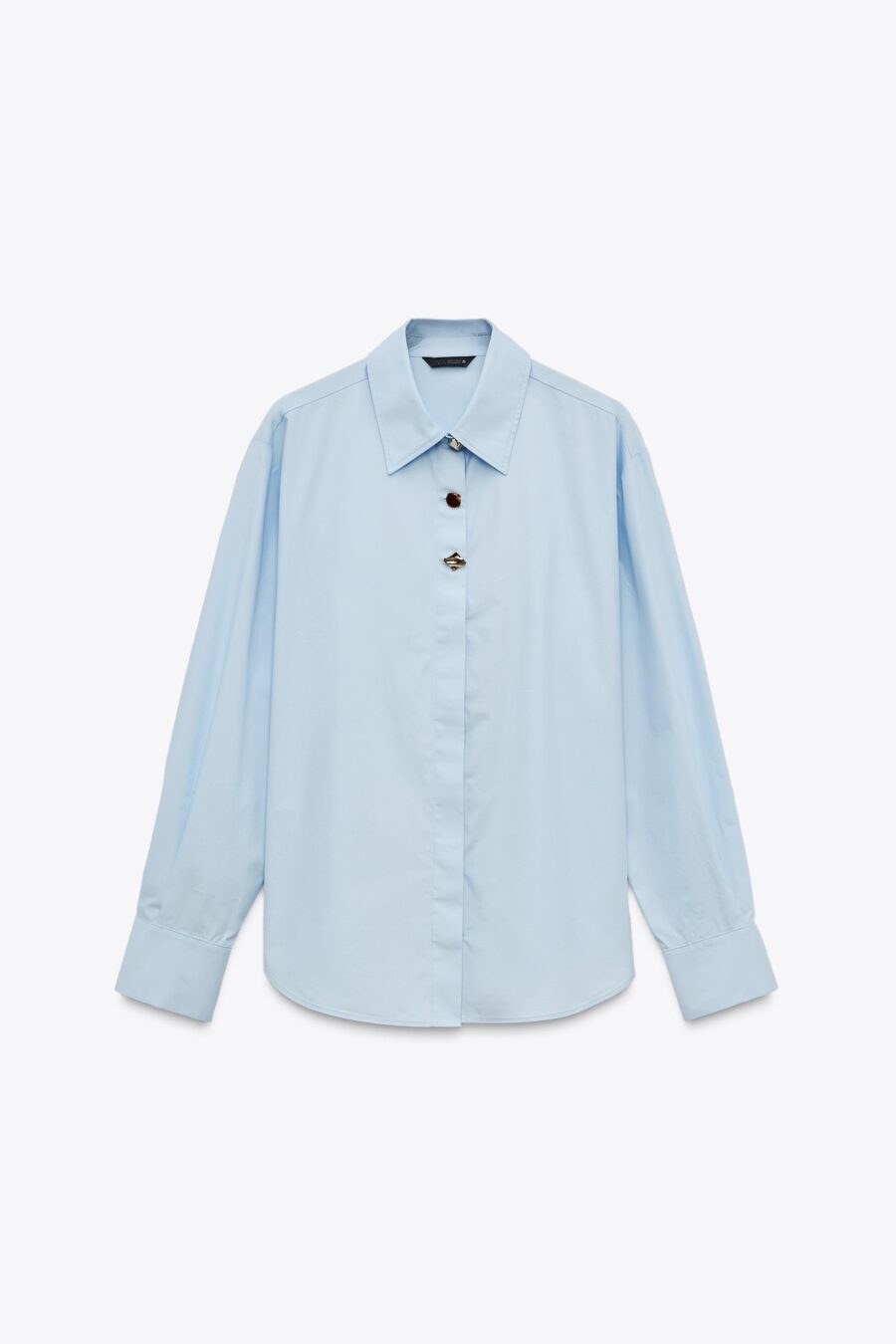 POPLIN SHIRT WITH CONTRASTING BUTTONS