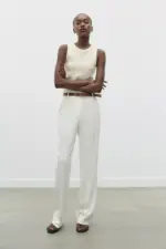 BELTED STRAIGHT LEG PANTS