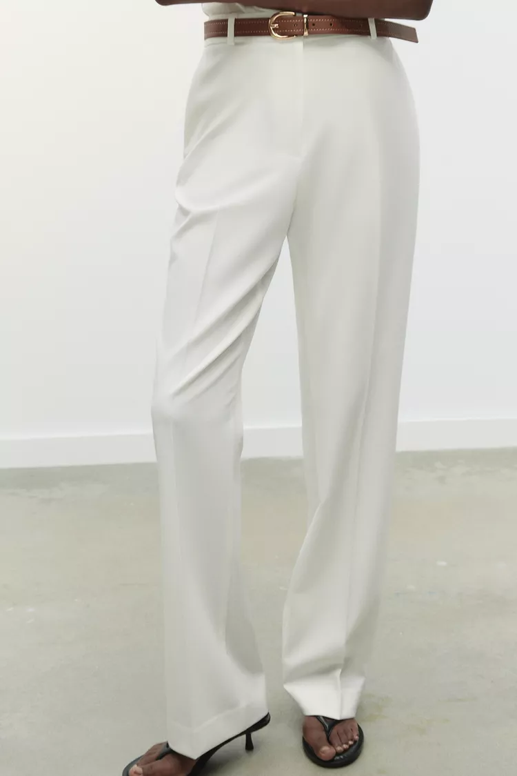 BELTED STRAIGHT LEG PANTS