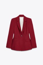 FITTED BLAZER WITH SHOULDER PADS