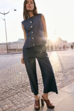 LINEN-BLEND CULOTTES