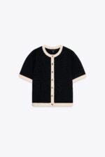 SHORT SLEEVE KNIT CARDIGAN