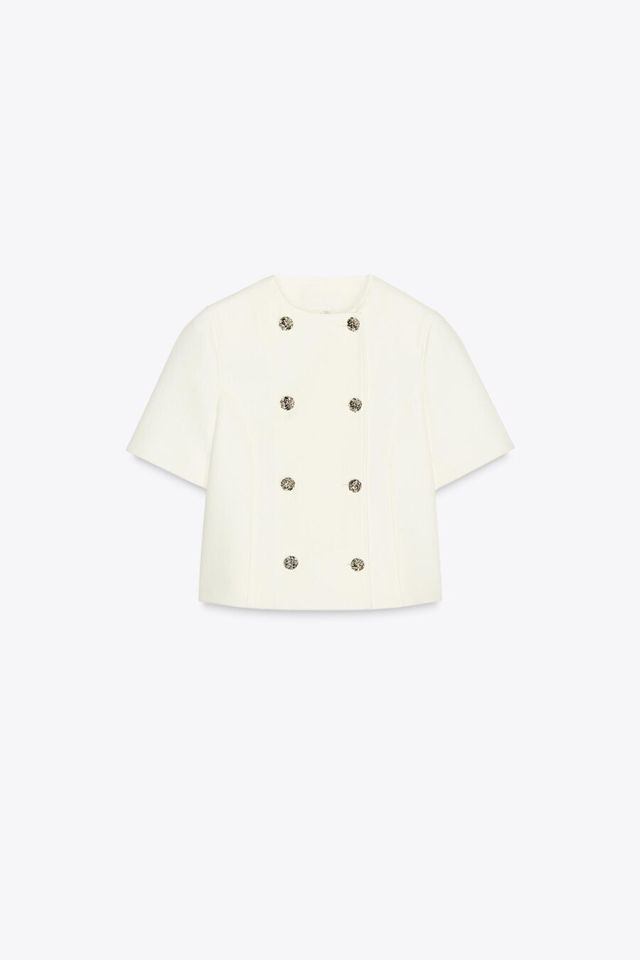 SHORT SLEEVE DOUBLE-BREASTED BLAZER