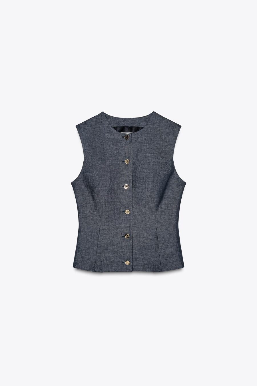 LINEN WAISTCOAT WITH DARTS