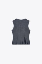 LINEN WAISTCOAT WITH DARTS