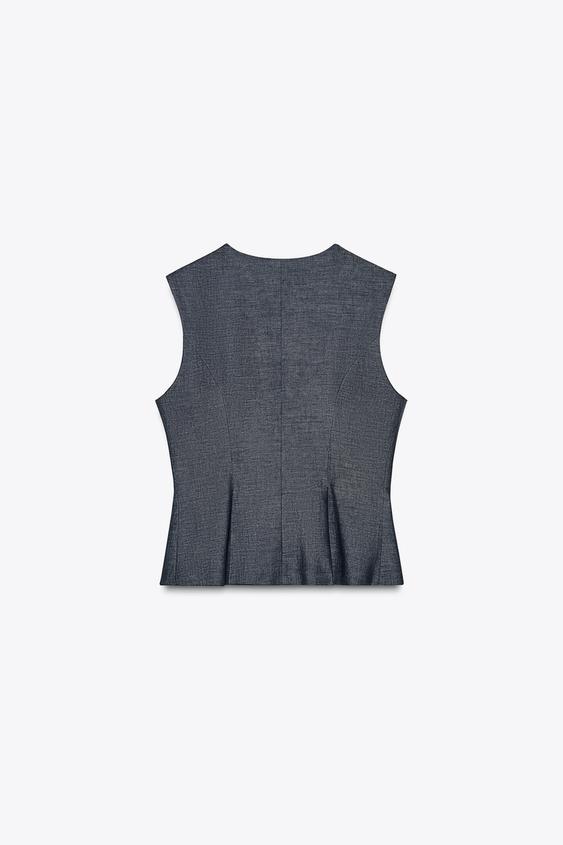 LINEN WAISTCOAT WITH DARTS