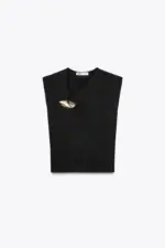 KNIT TOP WITH GOLDEN APPLIQUÉ