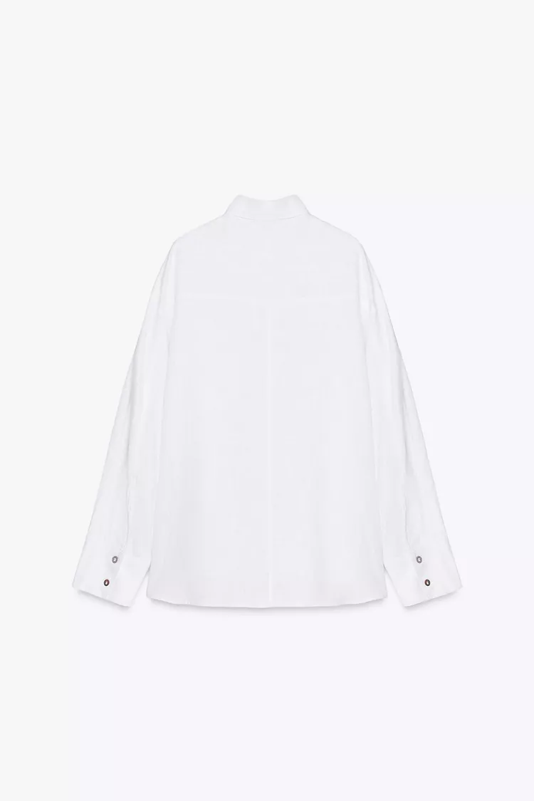 OVERSIZED LINEN BLEND SHIRT