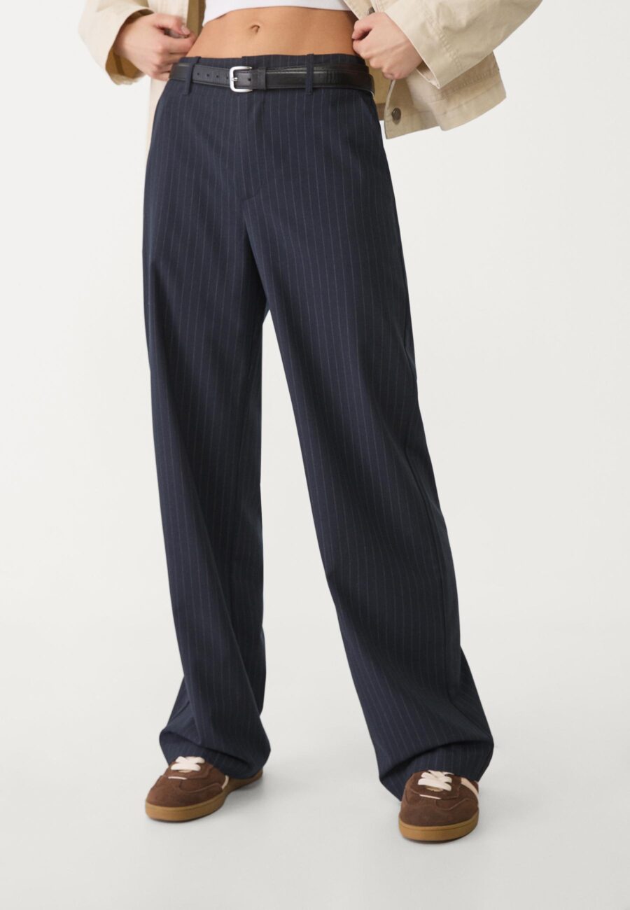 FLOWING STRAIGHT-LEG SMART TROUSERS WITH BELT