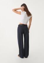 FLOWING STRAIGHT-LEG SMART TROUSERS WITH BELT