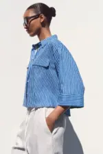STRIPED LINEN BLEND SHIRT