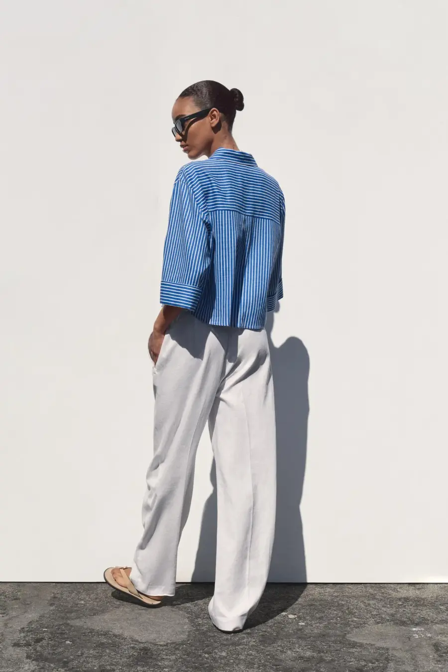 STRIPED LINEN BLEND SHIRT