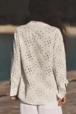 SHIRT WITH RUBBERISED CUTWORK EMBROIDERY