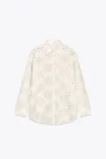 SHIRT WITH RUBBERISED CUTWORK EMBROIDERY