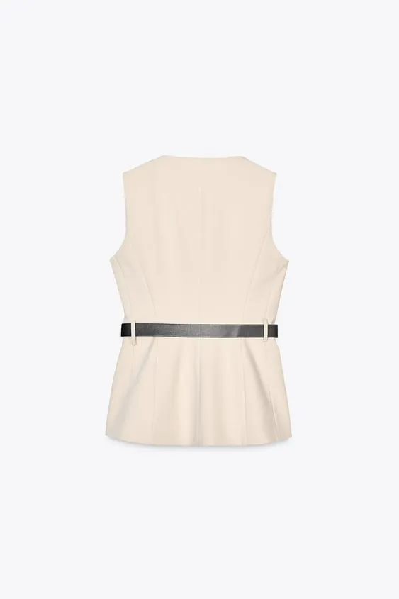 LONG WAISTCOAT WITH BELT