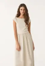 Contrasting midi dress