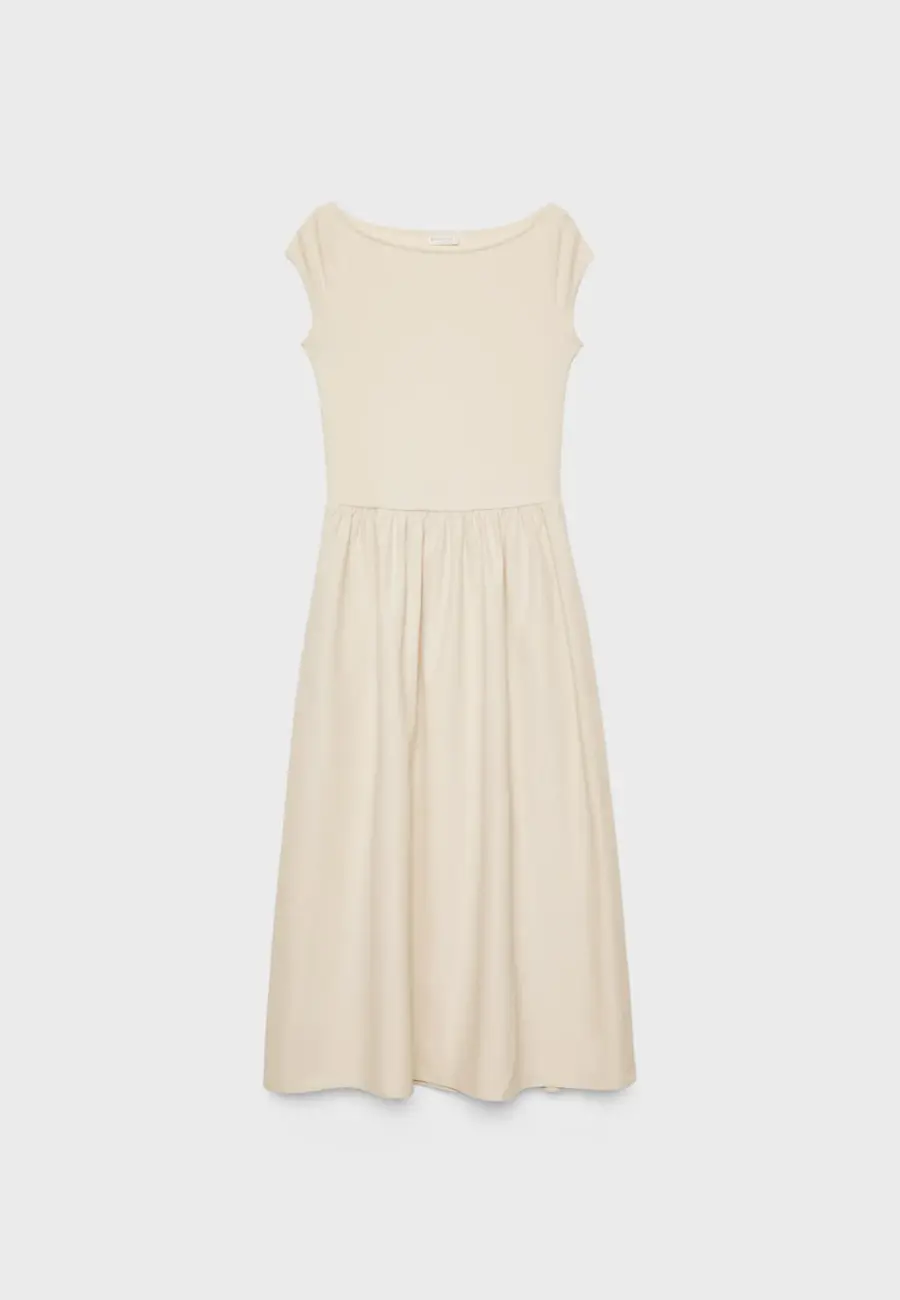 Contrasting midi dress