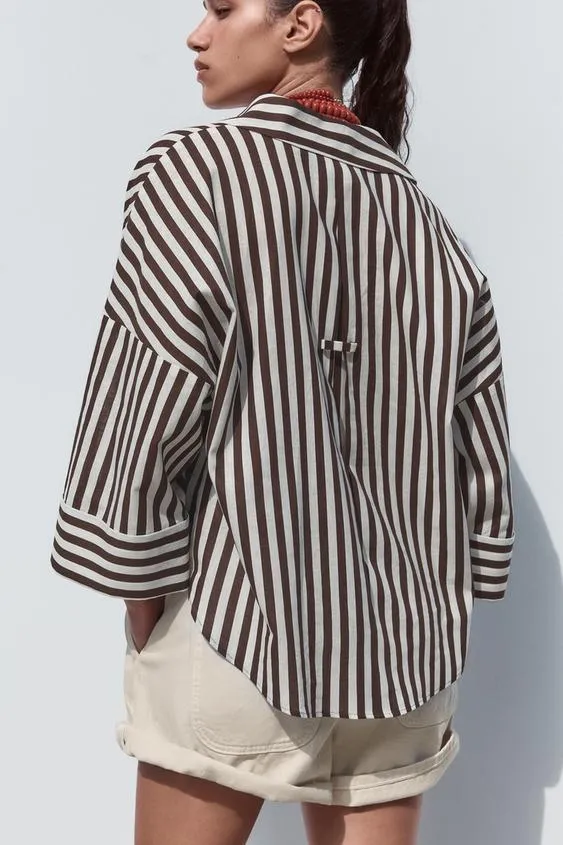 WIDE-SLEEVE LINEN BLEND SHIRT