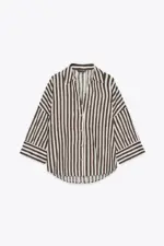 WIDE-SLEEVE LINEN BLEND SHIRT