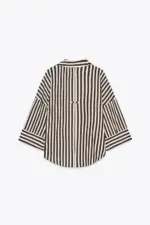 WIDE-SLEEVE LINEN BLEND SHIRT