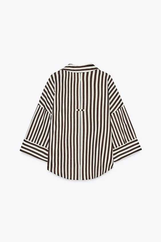 WIDE-SLEEVE LINEN BLEND SHIRT