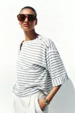 STRIPED LINEN BLEND SHIRT