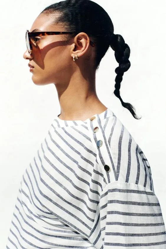 STRIPED LINEN BLEND SHIRT