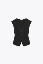 INTERLOCK SLEEVELESS TOP
