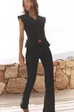 INTERLOCK SLEEVELESS TOP