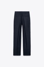 STRAIGHT-LEG LINEN BLEND TROUSERS