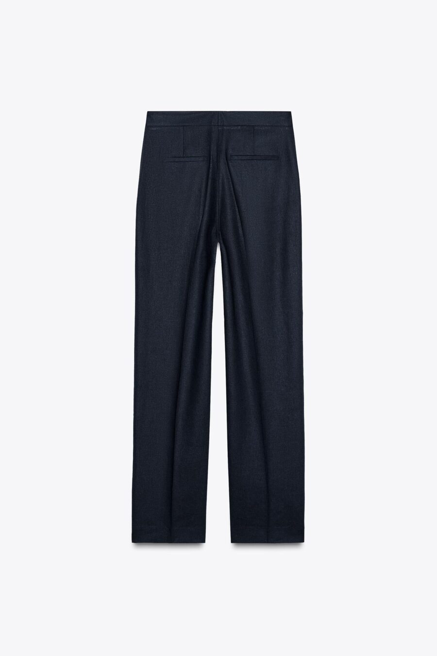 STRAIGHT-LEG LINEN BLEND TROUSERS