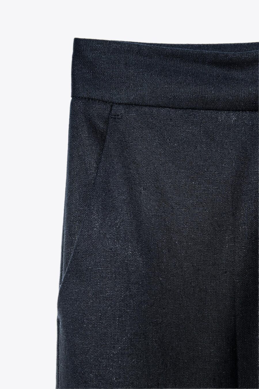STRAIGHT-LEG LINEN BLEND TROUSERS