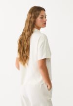 Short sleeve linen blend shirt