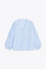 STRUCTURED STRIPED POPLIN BLOUSE