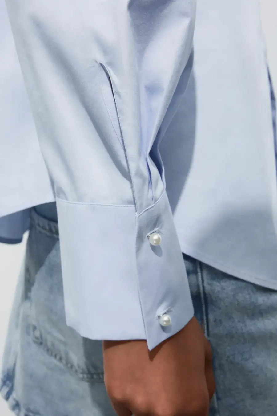 POPLIN SHIRT WITH PEARLS